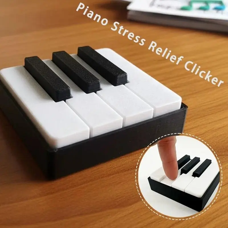 3D Printed PLA Piano Keyboard Clicker -Press-Type Relax Fidget Figurine Suitable for Office Desk,Party Games,Musical Key Presser