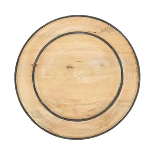 SARO  Charger Plates with Wood Design - Set of 4