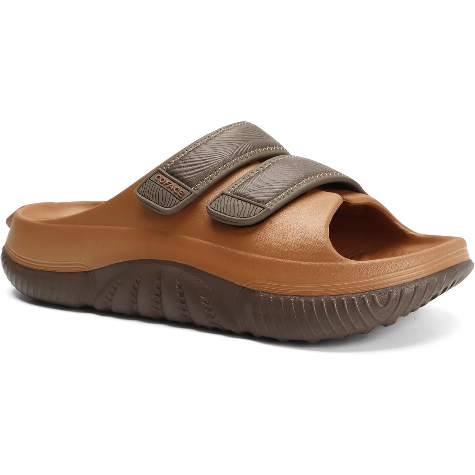 Coface Men\'s Sport Recovery Sandals Brown Slip on Size 14 Amazon.com | COFACE Mens Recovery Sandals Arch Support  main image 2