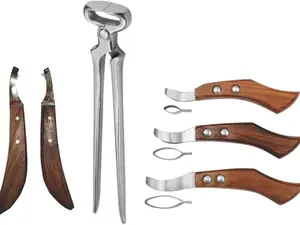 Hoof Nipper 15" Model and Farrier Loop Knives & De Knives Hoof Knife Set