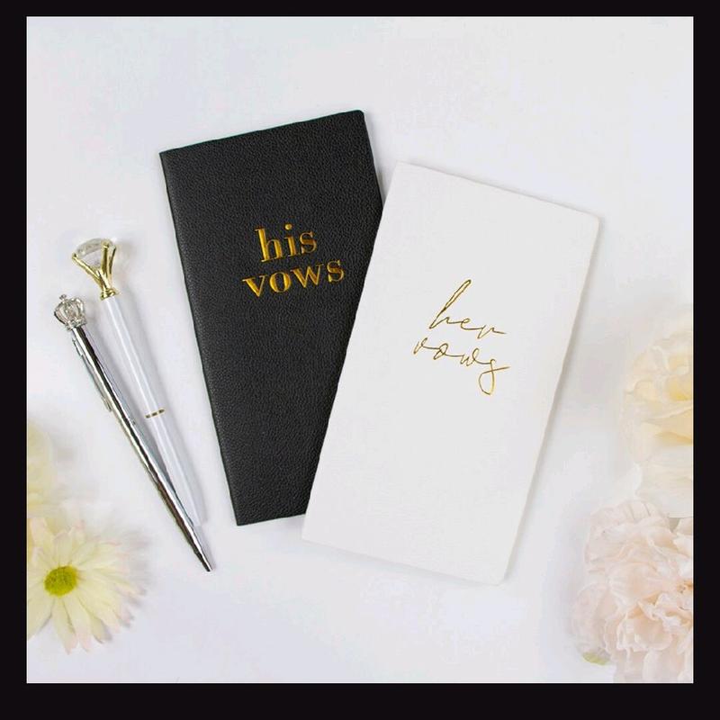 Wedding Vows Book His & Her Vows Book - Elegant Brown and White Covers for Romantic Marriage Ceremony