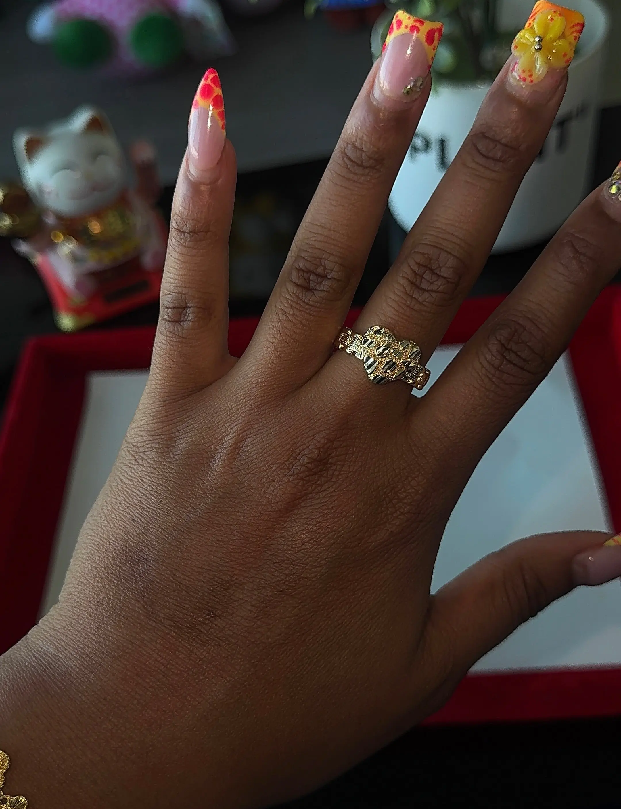 18K Nugget Heart Ring