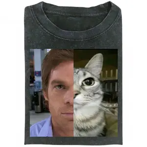 Dext Morgan Tee, Funny Cat Meme Shirt, Unisex Heavy Cotton T-Shirt, Gift for Dexter Fans, TV Show Fan Tee, Funny Graphic Tee Streetwear