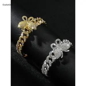 Women's Butterfly Rhinestone Chain Anklet, Trendy All-Match Elegant Sports & Outdoor Protective Gear Accessory, Ideal for Daily Decoration & Birthday Gift, Anklets