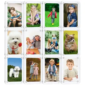 Magnetic Acrylic Transparent Photo Frame Rectangle, Multi-Size for Kids' Drawings & Photos Collection, Ideal for Displaying Artwork