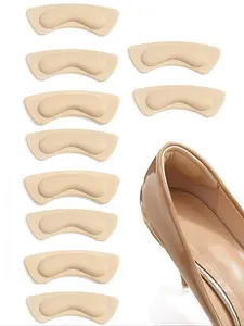5 Pairs Moon-shaped Heel Cushions, Anti-slip Comfortable Shoes Accessory, Beige Anti-wear Shoe Insoles, Insole Pads