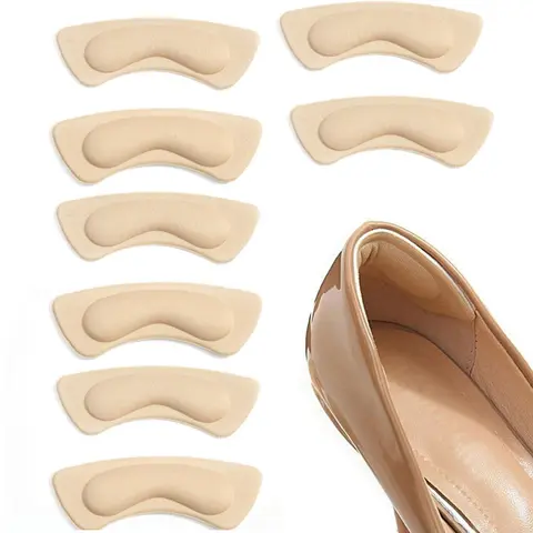 5 Pairs Moon-Shaped Heel Cushions, Anti-Slip Comfortable Shoes Accessory, Beige Anti-Wear Heel Pads, Footwear Accessory