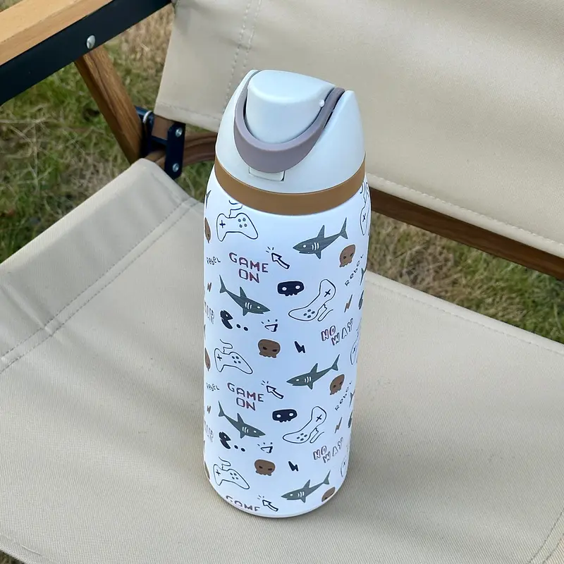 Stainless Steel Insulated Cup, Dual-Layer Thermal Mug, Straight Sipper & Straw, Travel Straw Tumbler, Travel Coffee Water Bottle, Portable, Gift for Outdoor Sports, Vacuum Flasks