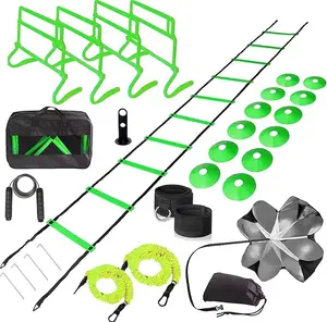 Kvittra Adjustable Speed Training Hurdles Fitness & Speed Training Equipment with Agility Ladder - Plyometric Fitness & Speed Training – Hurdle/Obstacles for Soccer, Football, Track & Field
