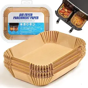 Air Fryer Liners Disposable for Ninja Airfryer: 125pcs 8.7x5.5" Rectangle Parchment Paper for Air Fryer Dual Basket Ninja DZ201 DZ401 Foodi 8Qt and Above Air Fryer liner Accessories