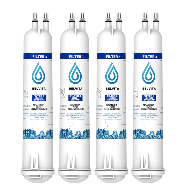 BELVITA 4 Pack Refrigerator Water Filter Compatible with EDR3RXD1, 4396841, 4396710, Filter 3, 46-9083,46-9030, 9030, 9083