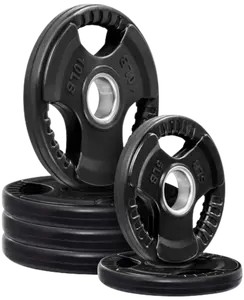 French Fitness Rubber Grip Olympic Weight Plate Set 50 lbs (New)