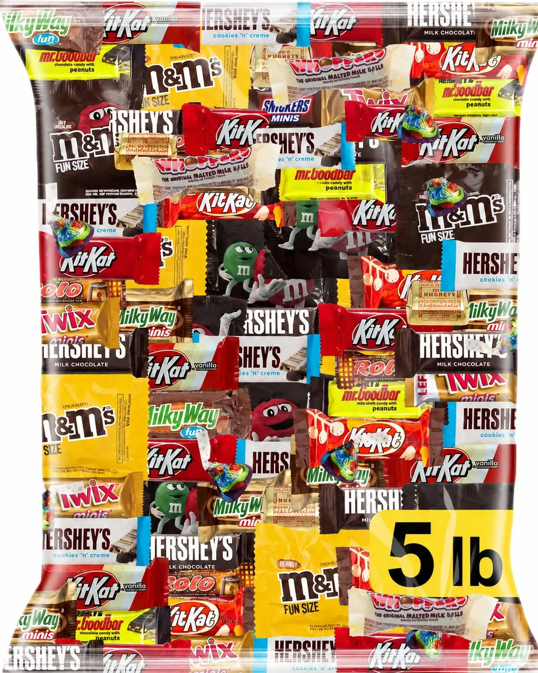 RAWSPICEBAR 5LB Bulk Chocolate Variety Pack - Individually Wrapped Sweet Snacks, Candies & Chocolate Bars for Parties, Offices