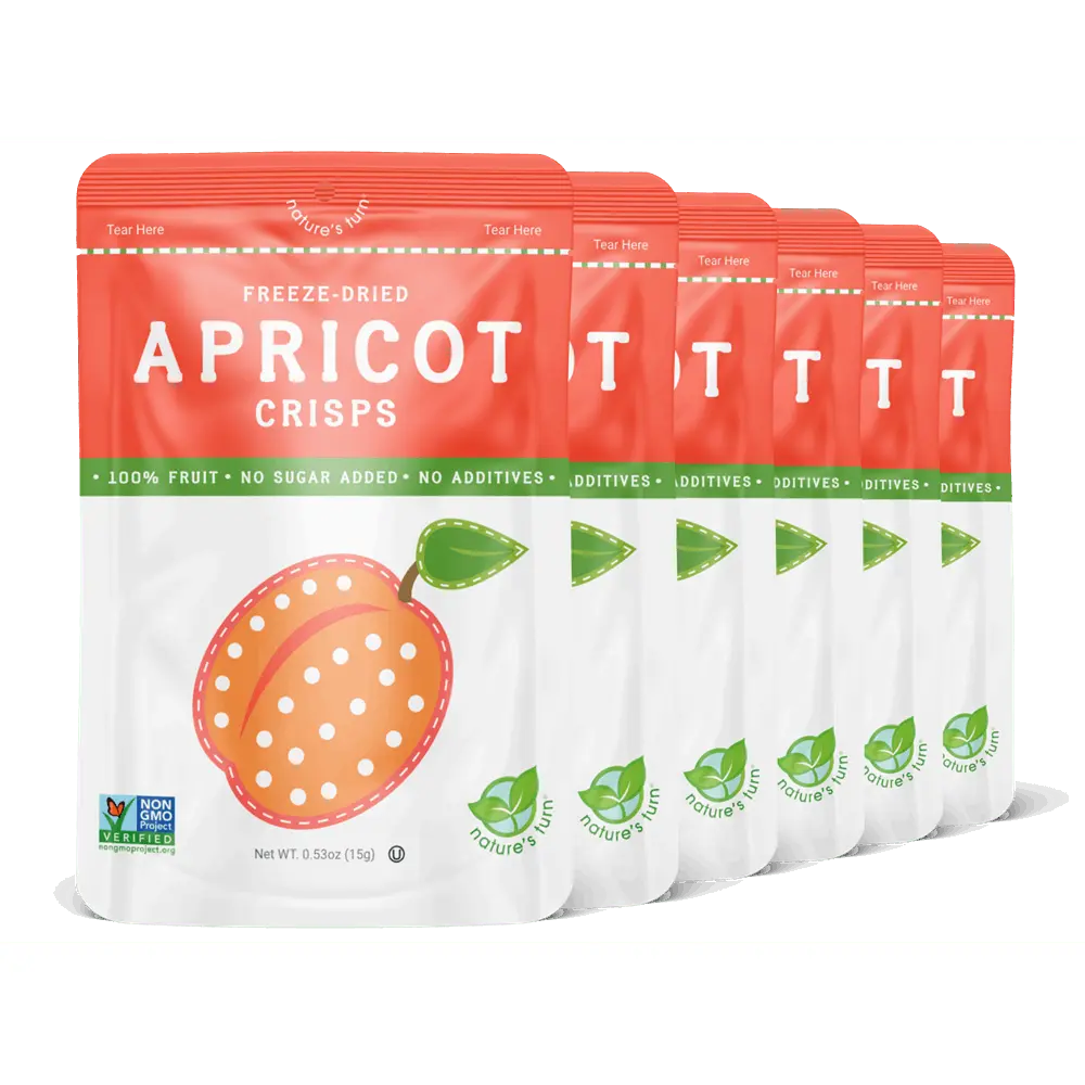 Freeze-Dried Apricot Crisps, Healthy Sour Snacks Packs - Natural Dried Fruit, 100% Real Apricot, On The Go Snack, No Sugar Added, By Nature’s Turn