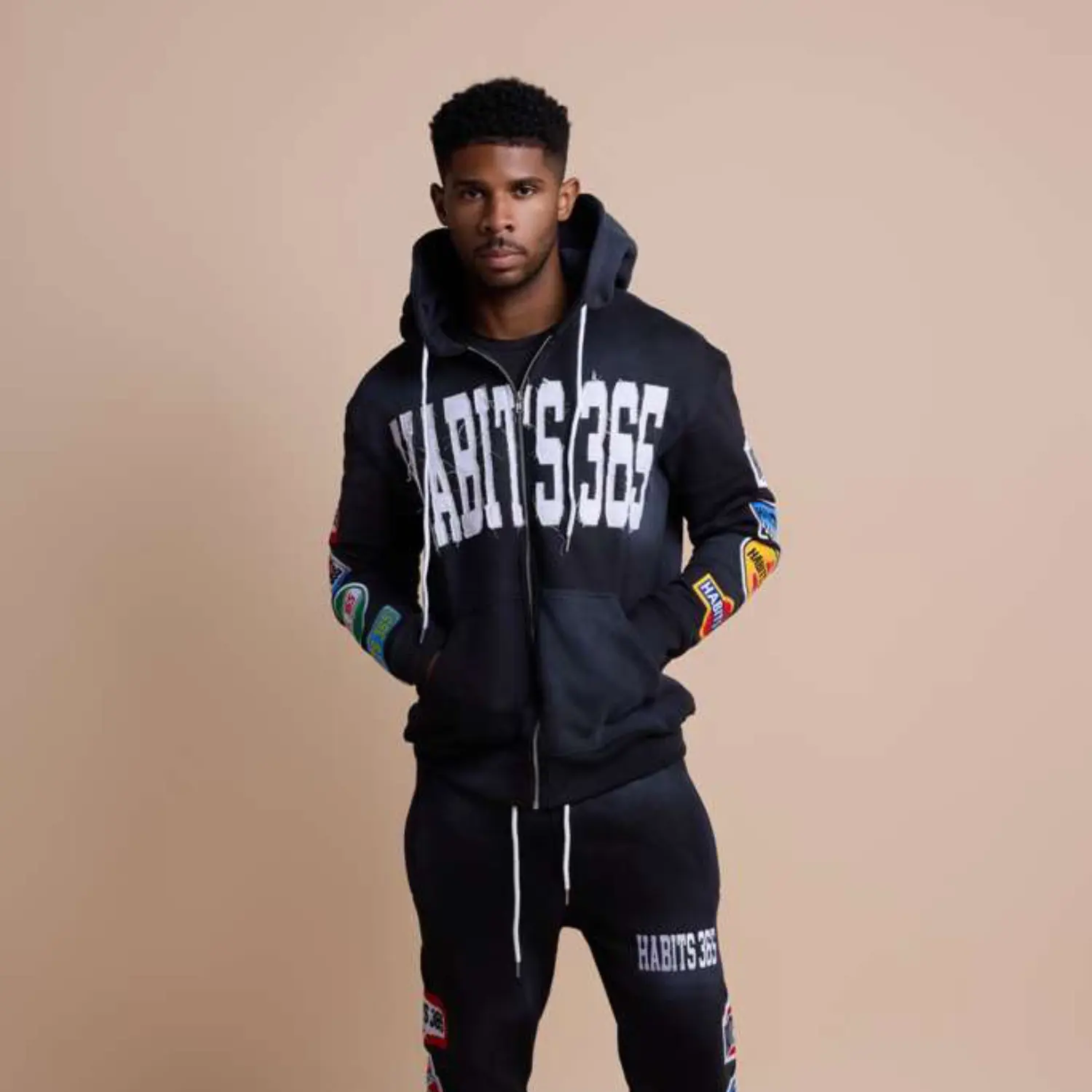 LIMITED EDITION Black Appliqué Hoodie