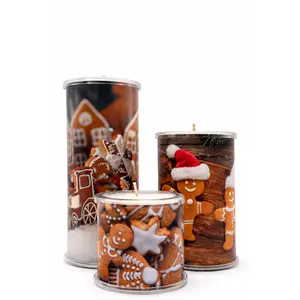 Gingerbread Christmas Candle Wrap for Wrap A Candle Base | Holiday Cookie Decorative Wrap | Festive Christmas Decor | Cozy Kitchen & Table Styling | Reusable Candle Wrap
