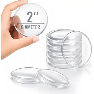 Door Stoppers for Wall 2" (8 Pack) - Self Adhesive & Discreet  Door Knob Wall Protector - Quiet Door Bumper with Secure Adhesive - Rubber Door Stops - Shock Absorbent Door Handle Stopper