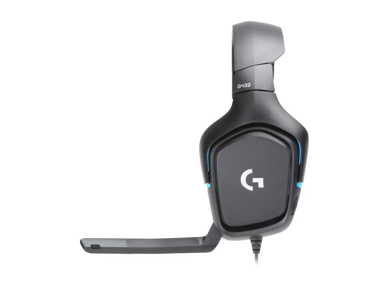 Logitech G432 Wired Gaming Headset, 7.1 Surround Sound, DTS Headphone:X 2.0, Flip-to-Mute Mic, PC (Leatherette) Black/Blue Game Audio Earphones    Electronic