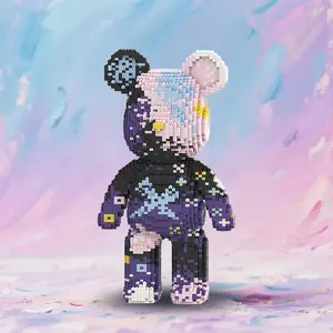 Bear Set, 5600 Pieces, 43cm High, Graffiti Style, DIY Toy Building Blocks Model for Boys & Girls, Home Decor Gift Idea