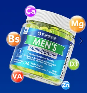 Mens Multivitamins Gummies Methylated Multivitamin for Men with B Complex Minerals Vegan Omega 3 Probiotic Enzyme Antioxidants for Complete Daily Support Sugar Free Iron Free Chewable Vitamins 60 Counts