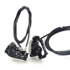 Hydraulic Brake Lever Set, 2-Piston Aluminium Alloy Split Type Calipers with Power-Off Sensor and Resin Pads for Electric Bikes, E-Scooters & Motorcycles
