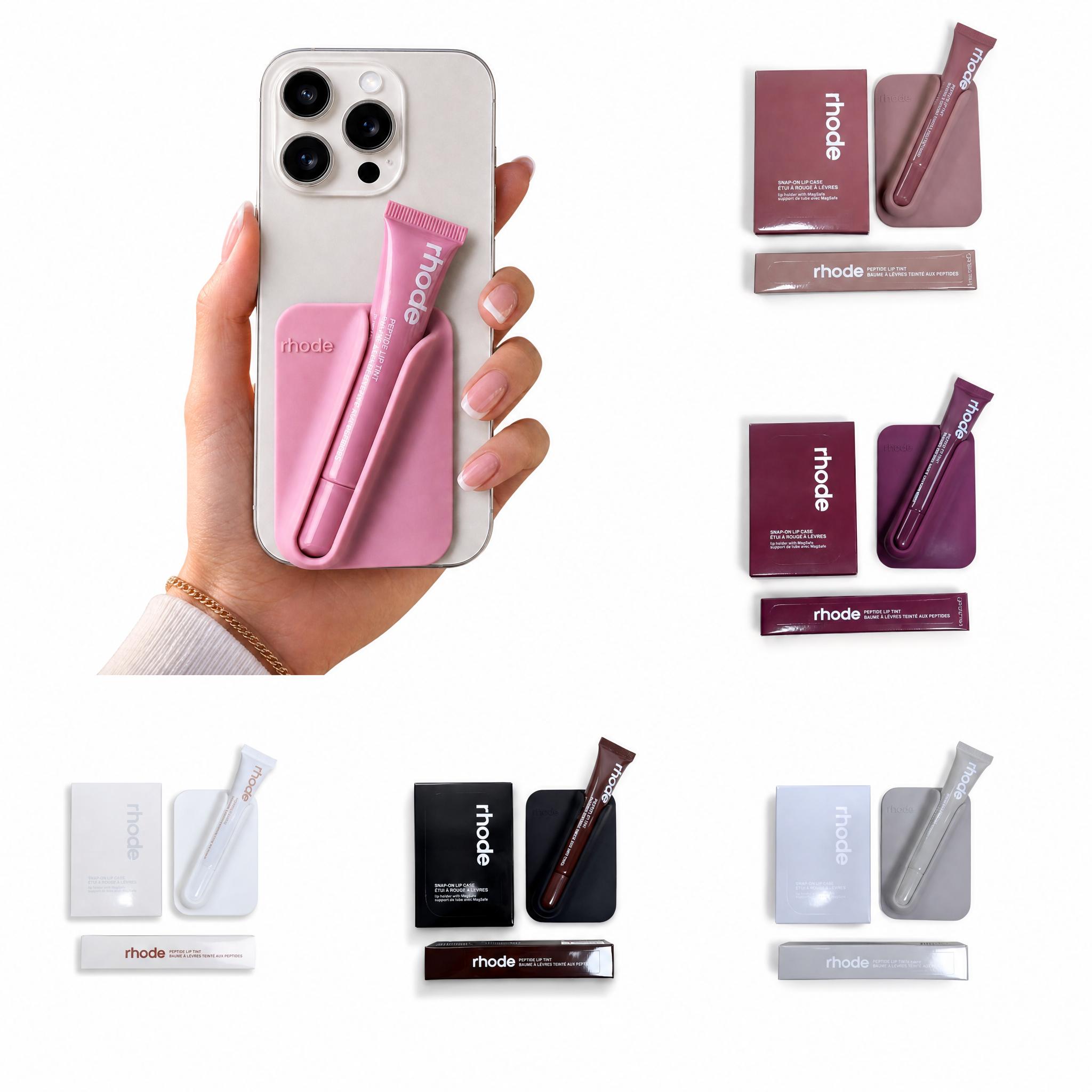Snap-On Lip Gloss Holder Phone Case with MagSafe for iPhone 17 16 15 14 13 Pro Max - On-the-Go Lipstick Storage Glossy Protective Cover  Summervibes