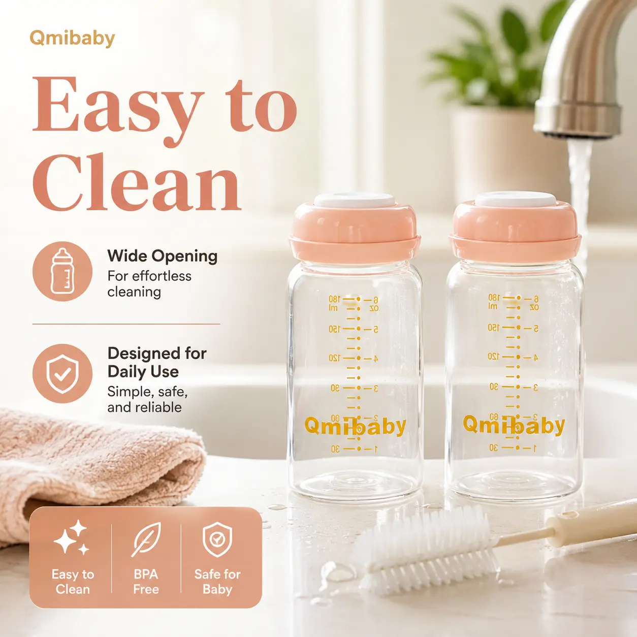 Every Pumping Mom Needs These 6oz Glass Breast Milk Storage Bottles, BPA-Free Wide Neck Leak-Proof Reusable Breastmilk Containers for Pumping, Nursing Moms, Fridge Storage, Milk Collection, Baby Feeding Prep & Breastfeeding Essentials