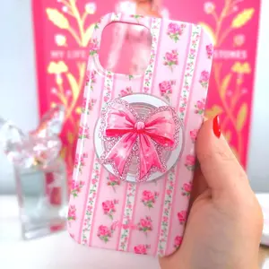 Pink Bow Phone Grip | Magsafe Phone Grip | Adhesive Phone Grip | Kindle Grip | Phone Accessory | Kindle Accessory | Trendy Phone Grip