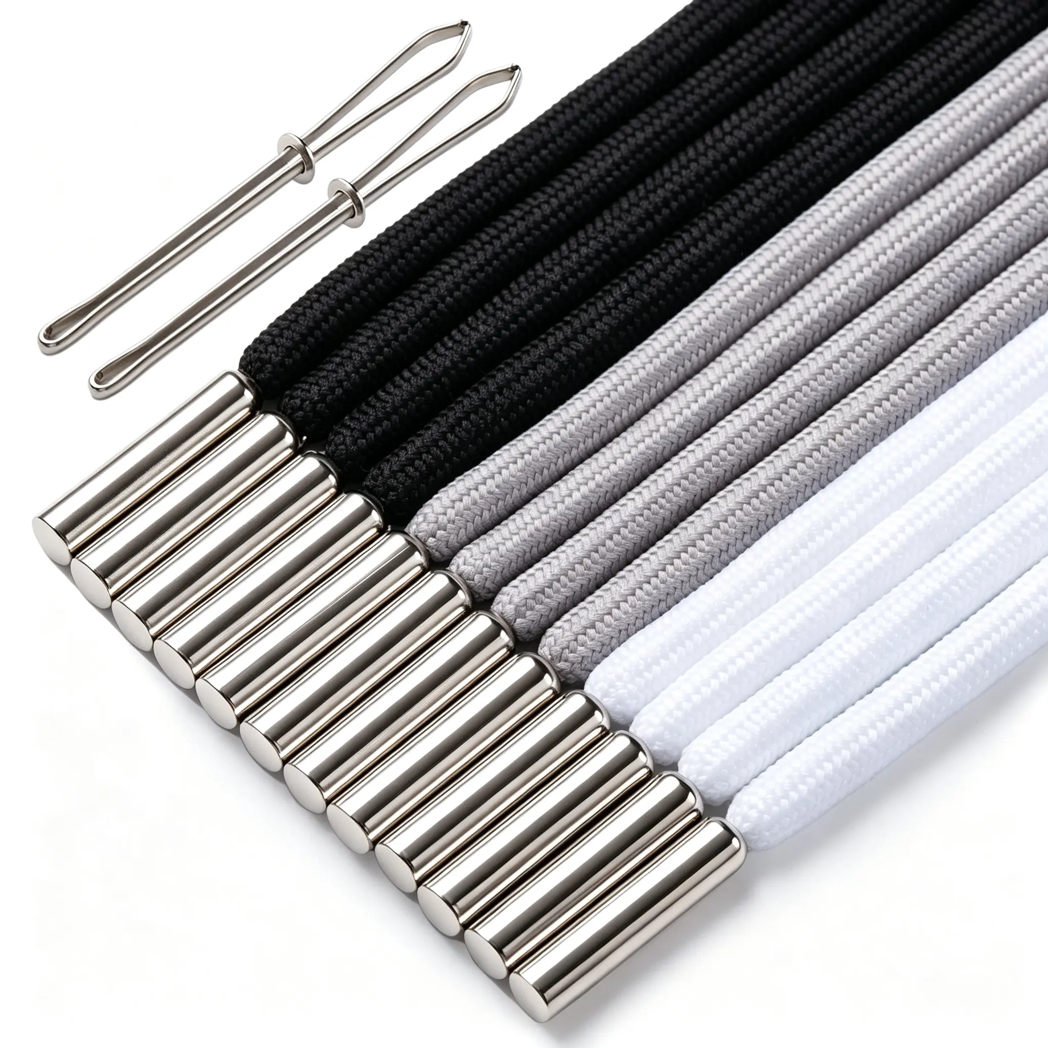 12PCS 55in Drawstring Cord with Threader - Replacement Cording for Clothing Waistbands, Pants, Shorts, Sweatpants, Hoodies (3 Colors), 55 In
