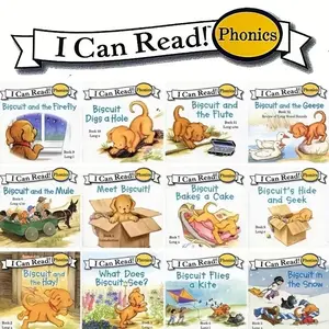 1 Set of 12 Books My First Grammar Book, Biscuit Series Short Vowels and Long Vowels, Early Reader Learning Reading, Birthday Gift