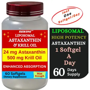 Nikoni Astaxanthin & Krill Oil Supplement Joint & Heart Health, 60 Max Strength Liposomal Softgels Healthcare Muscle