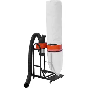 VEVOR 1.5 HP Dust Collector, 716 CFM, Portable Vortex Dust Collector, with 47 Gallon Collection Bag and Mobile Base, 220V, 3400 RPM, 5μm Canister Filter Kit, for Woodworking Dust Collection System