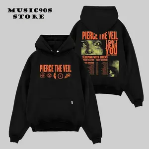 New Pierce The Veil Band Tour 2025 Adult M Lycra Shirt Pierce The Veil Tshirt Rock Band Shirt Retro Music Tee Rock Hoodi Hoodied Everyday Cotton Hoodie