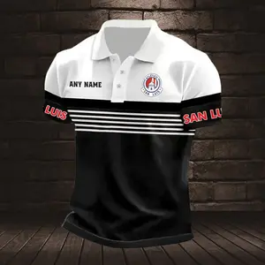 LIGA MX Atletico San Luis Personalized Name Stripped Multi Color Polo Design ST2501