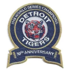 Detroit Tigers 1968 World Series Champions 50th Anniversary Iron on Patch - 4" x 3.5"