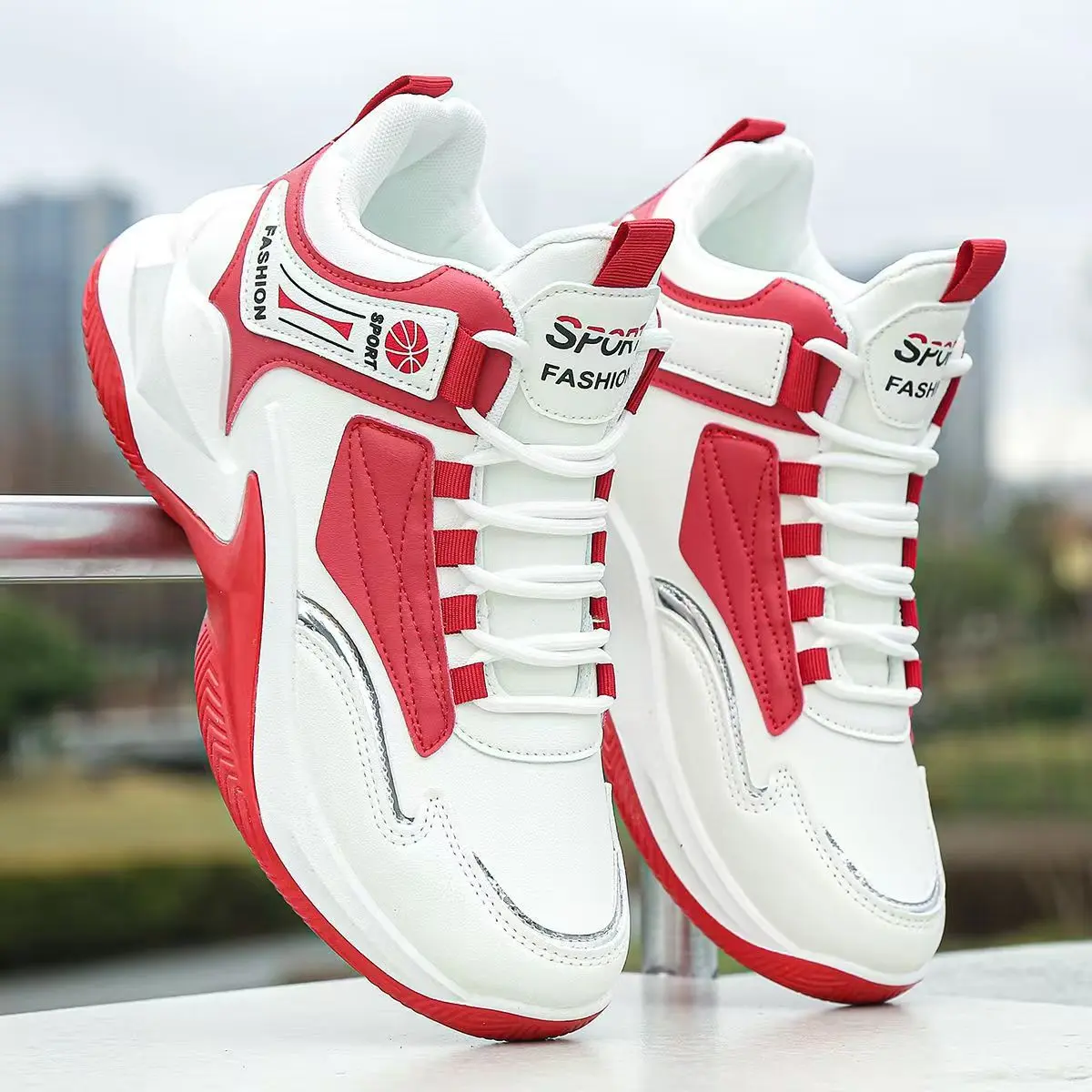 F 23 white red leather surface