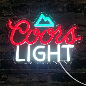 1 PC Wall-Mounted Coors Light Acrylic Neon Lamp, Adjustable USB Lighting, Perfect for Gaming Room, Bar, Party, Gift Decor