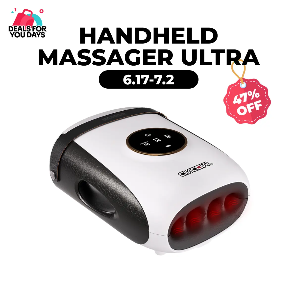 CINCOM New Handheld Hand massager,Five-finger Design,Portable and Cordless,Intuitive Touchscreen,Best Gifts for Loved Ones