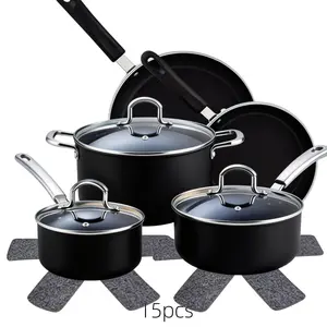 15-Piece Hexagonal Thick Felt Pot Pad Set, Heat Resistant Table Mats, Non-Slip Pads, Three Colors, Ideal for Outdoor Cooking & Storage, Trivet Set