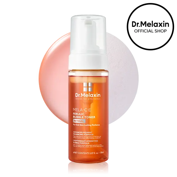 [Dr.Melaxin Official] Mela-C·E Ferulic Bubble Toner | Antioxidant Vitamin C Micro-Bubble Toner for Visible Photoaging, Dullness & Uneven Tone Radiance Care 150ml