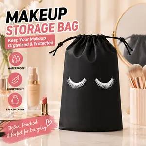 50PCS Lash Aftercare Bags | Waterproof Drawstring Makeup Pouches for Lash Techs, Client Kits & Beauty Business