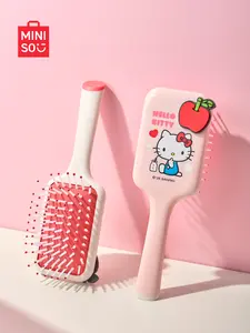 MINISO HK Air Cushion Hair Comb, Cute Mini Portable Scalp Massage Brush, Lightweight Travel Pocket Hair Brush, Soft Air Cushion Design for Fluffy Hair, Cartoon Sweet Styling Tool, Compact Daily Beauty Accessory for Girls & Daily Outdoor Use