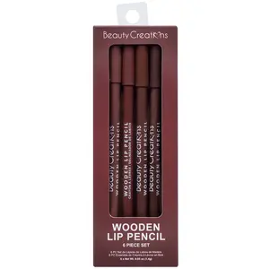 Wooden Lip Pencil 6 Piece Set