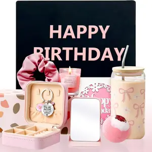 Birthday Gifts For Teen Girl, Happy Birthday Box For Girl, Sister, Daughter, Niece, , Cute Daisy Glass Cups  Baskets Set for 12 14 15 16 17 18 19th Girls