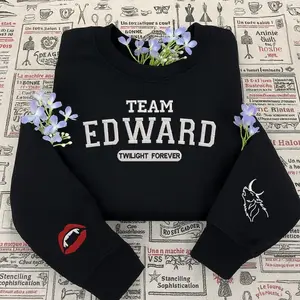 Team Edward Embroidered Twilight Sweatshirt: Forks Washington Shirt, Twilight Merch