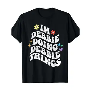t shirt for men Funny "I'm Doing Debbie Things" Graphic T-Shirt - 100% Unisex Short Sleeve Round Neck Tee with Colorful Stars & Hearts, Comfortable Stretch Fabric, All-Season Casual Wear, Funny Gift for Women & Men, Debbie-Themed Apparel for Parties & Ev