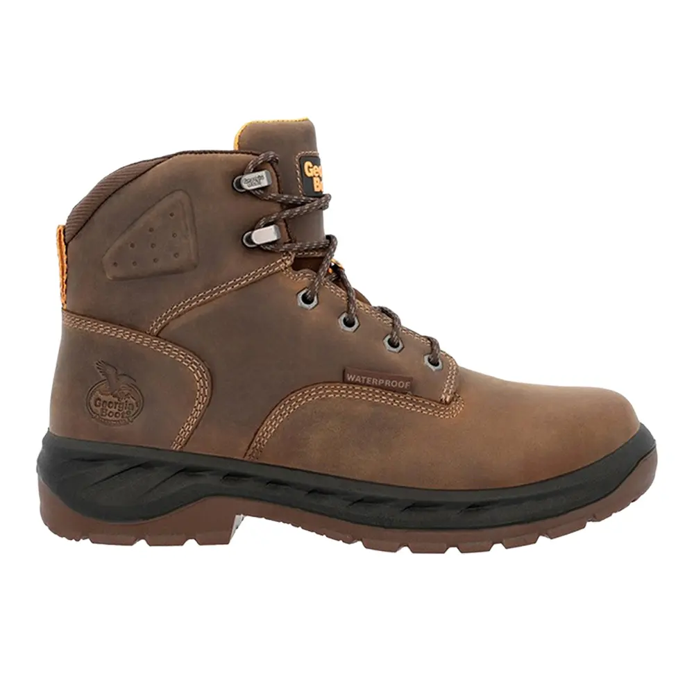 Georgia Boots Mens Overtime Waterproof Soft Toe  Work/Duty - Brown