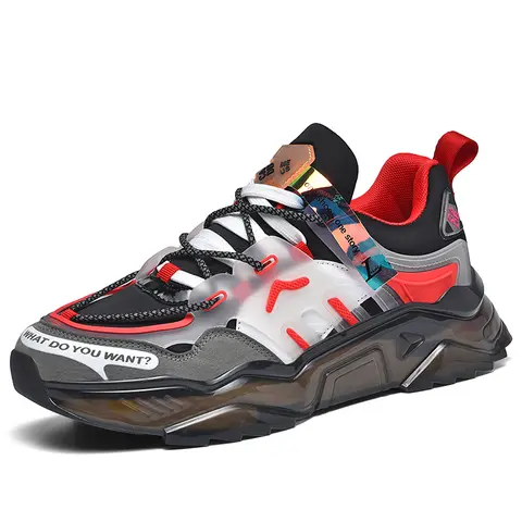 Men's Active Casual Trainers - Fashion Artificial Leather Comfortable Fabric Shoes, Non-Slip Breathable Athletic Footwear with Soft Lining, All-Seasons Use for Sports & Daily Wear