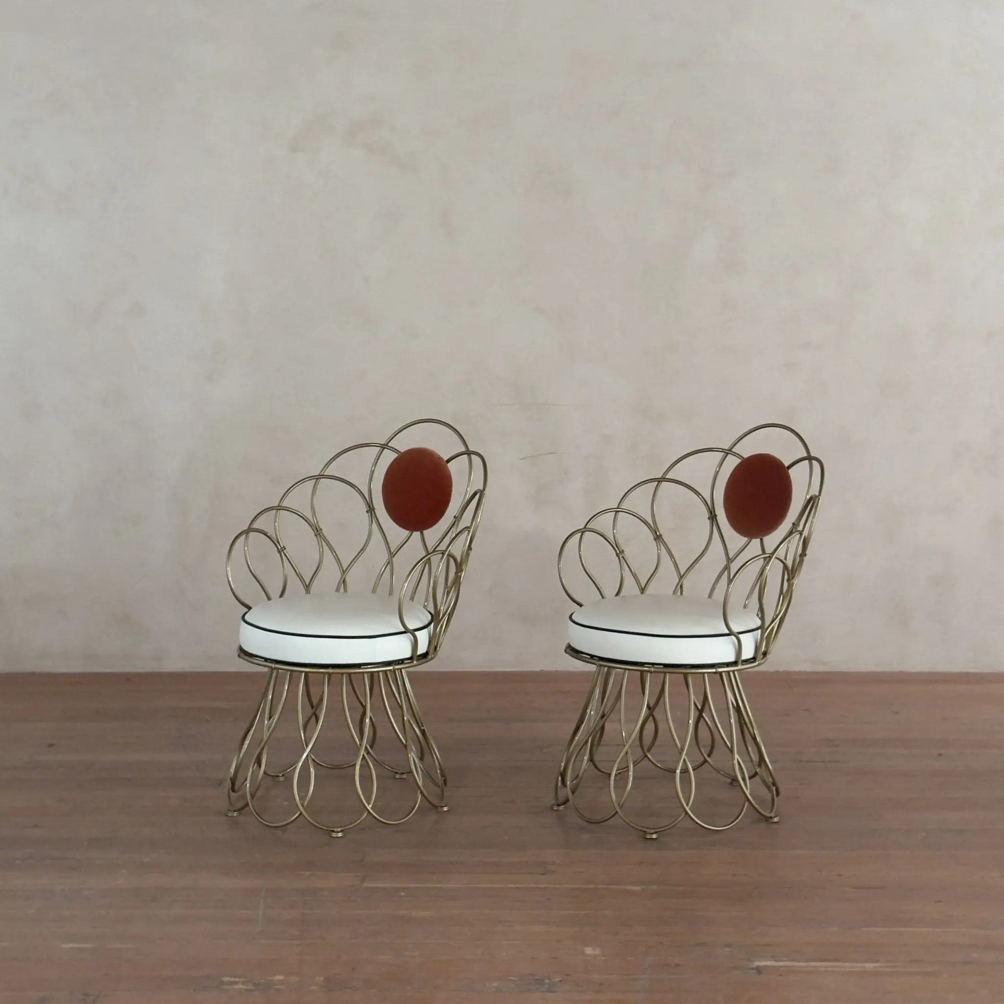 Pair of Custom Scrolled Iron Garden Chairs