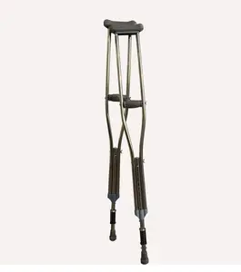 Shock-absorbing stainless steel crutches, double crutches for fractures, underarm crutches, lightweight crutches for disabled and elderly, spring shock-absorbing crutches